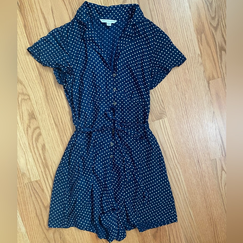 Polka dot tulip short romper